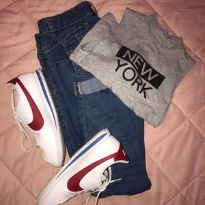 Trendy Vintage Grey Crop Top